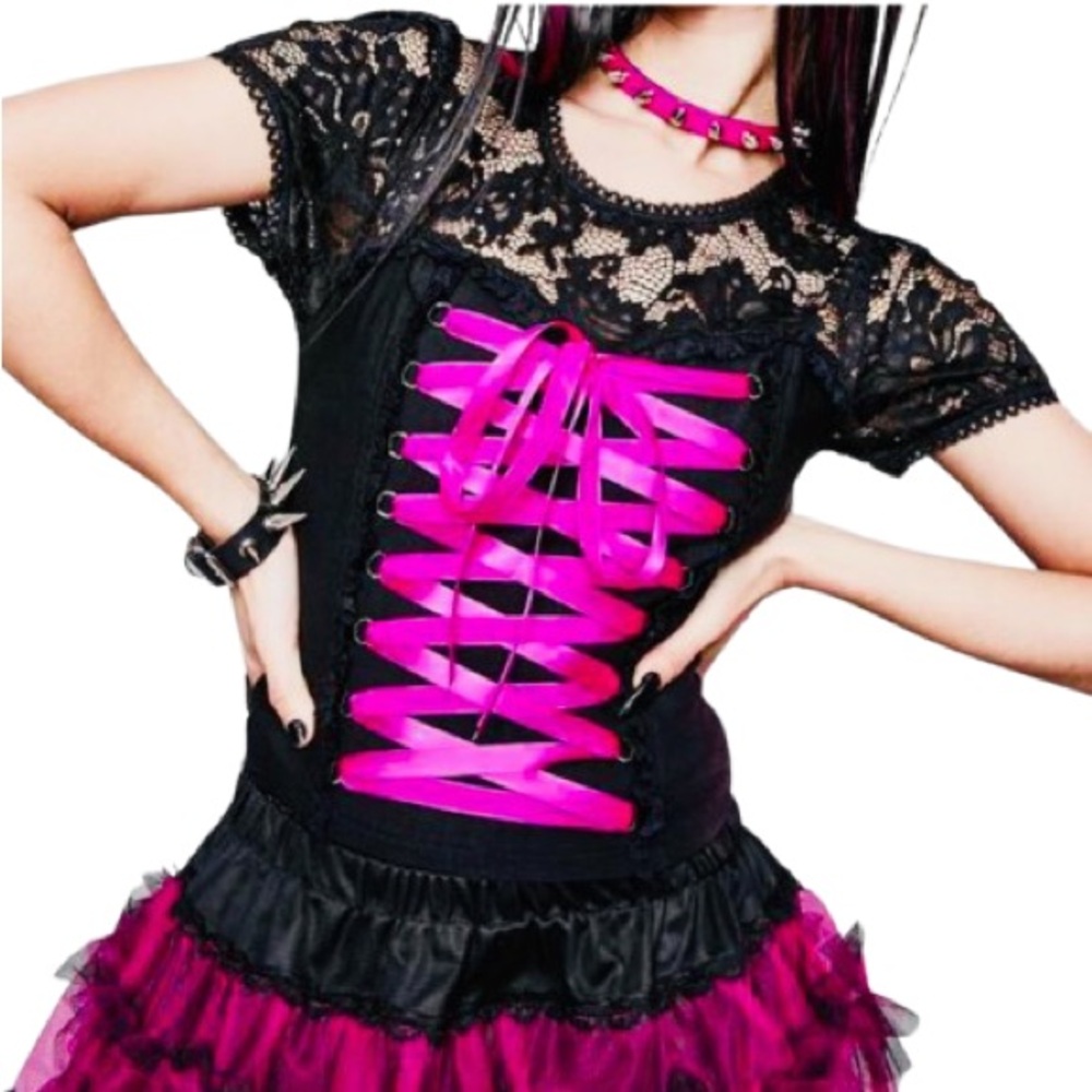 NWT “Disorderly Conduct”, Lace and Bustier Top!